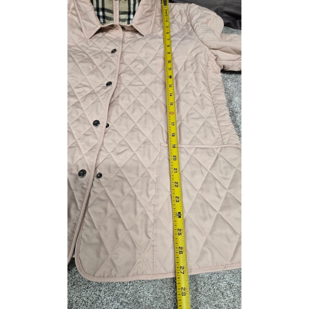 Burberry London Pink Quilted Jacket Nova Check Lining Made in England Womens L - Picture 10 of 16